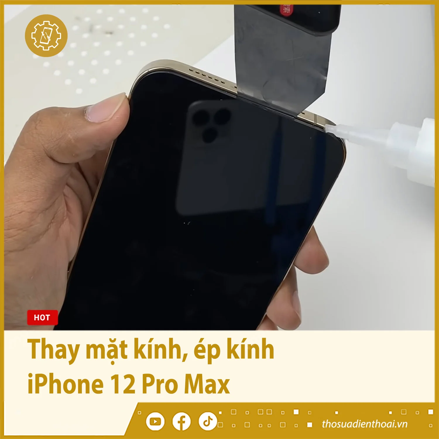 Thay mặt kính, ép kính iPhone 12 Pro Max - Chính hãng